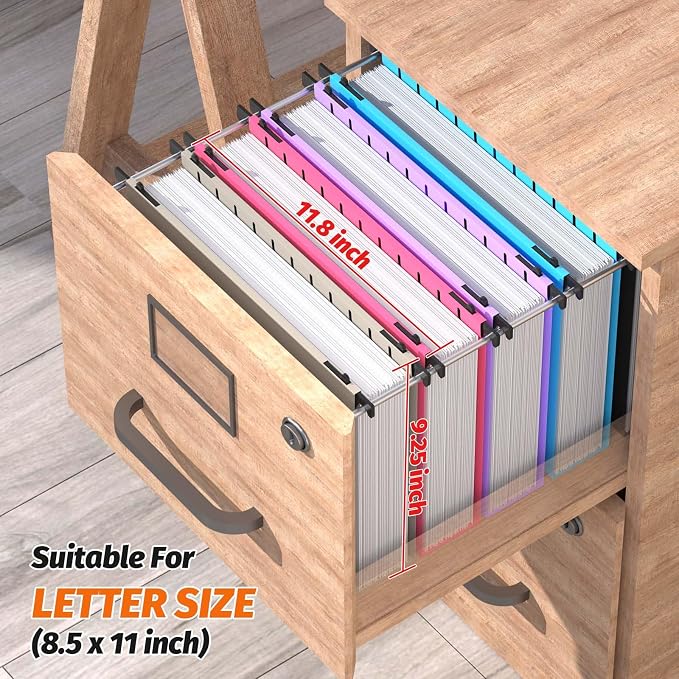 SHUTEX Extra Capacity Plastic Hanging File Folders,12 Pack,Letter, 6 Colors - Image 5
